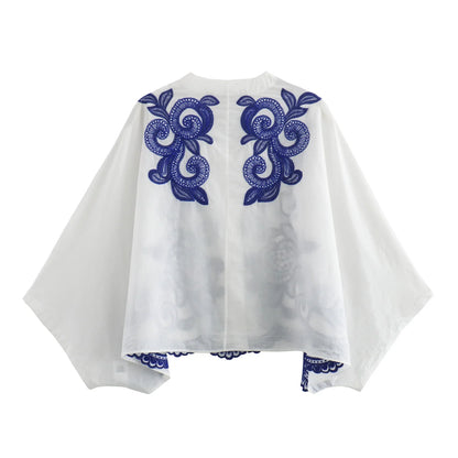 qgtao 2024 Women's Ethnic Embroidered Top Shirt Loose Elastic Waist Skirt Women's Clothing Sales Plus Size Women Clothing