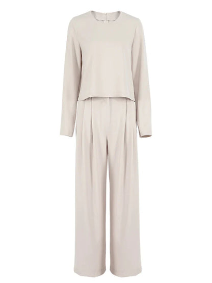 Mnealways18 Classic Wide Pants Floor-Length Pleated Loose Women Trousers Spring Wide Leg Pants Vintage Female Palazzo Pants 2024