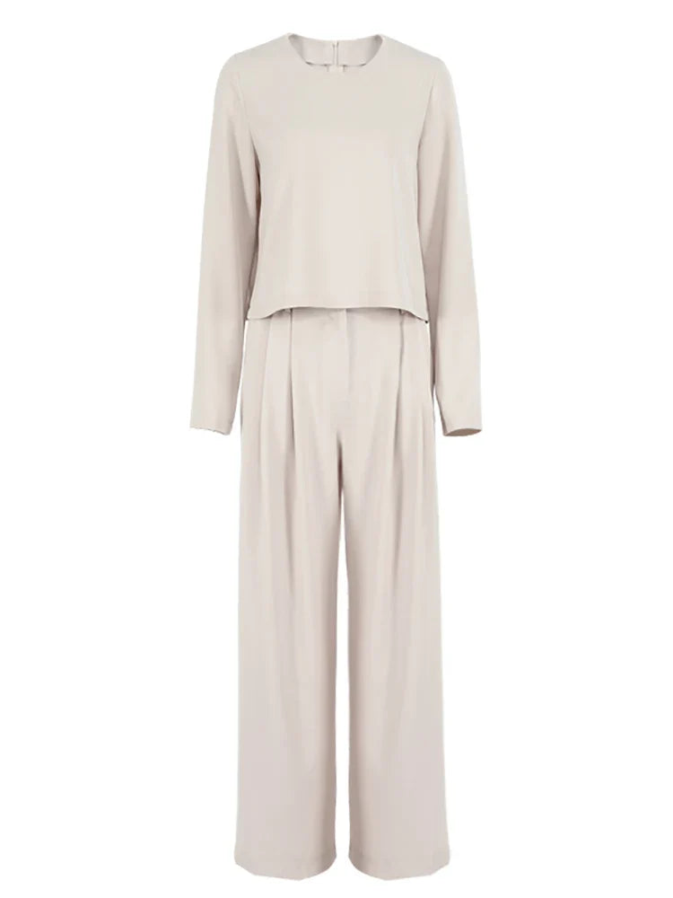 Mnealways18 Classic Wide Pants Floor-Length Pleated Loose Women Trousers Spring Wide Leg Pants Vintage Female Palazzo Pants 2024