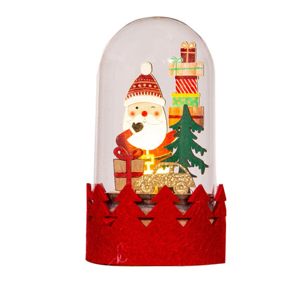 Christmas Decoration LED Luminous Wooden Ornaments Santa Claus Elk Home Desktop Decor Crafts New Year Festival Christmas Gifts