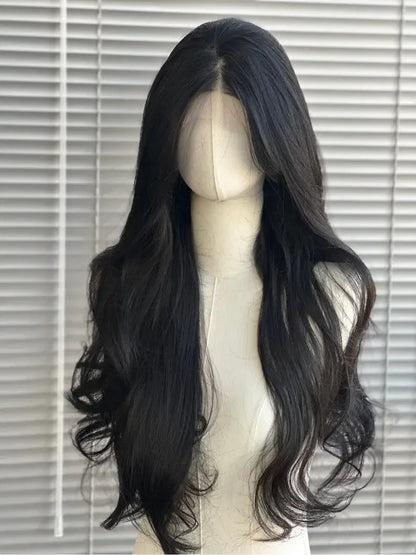 qgtao  -  Black Wig for Women 13*4 Lace Front Wig Long Wavy Hair Deep Parting Black Curly Hair Natural Hairline Lace Front Synthetic Wig