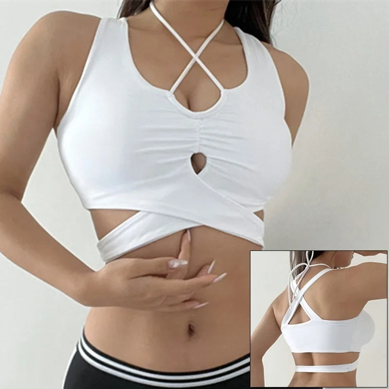 qgtao Cloud Hide Workout Sports Bra Gym Fitness Underwear XL Camis Sexy Strappy Yoga Crop Top Women Running Vest Gym Shirt Sportswear