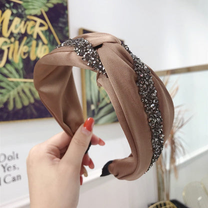 Solid Fabric Satin Hair Scarf Band Hairband for Women Girl Korea Headbands Fashion Accessorie