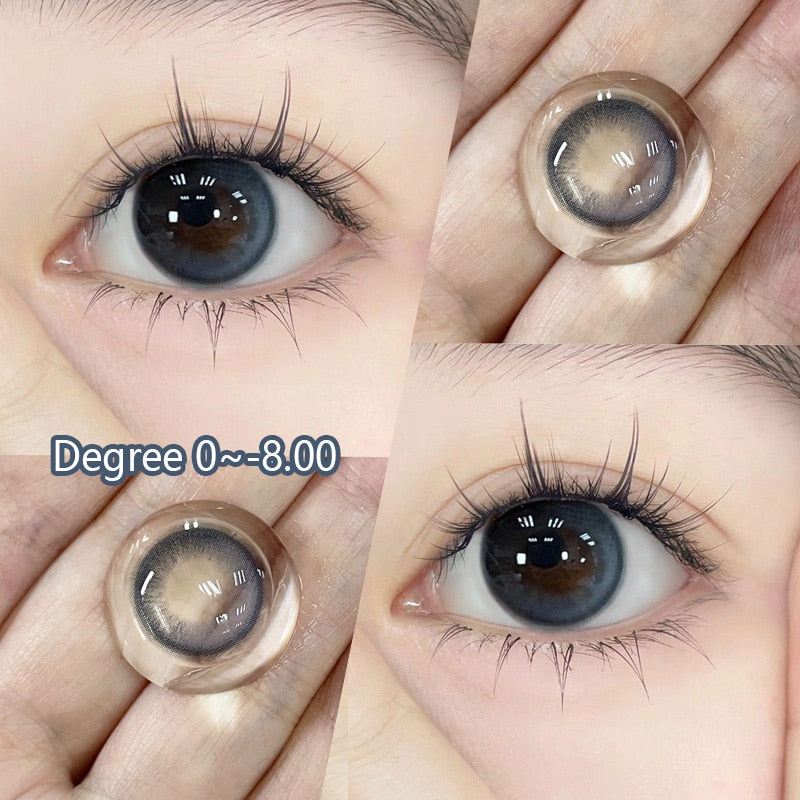 2Pcs Red Eye Lenses Colorcon Korean Lenses Colored Contact Lenses with Degree Myopia Lenses Color Cosmetic