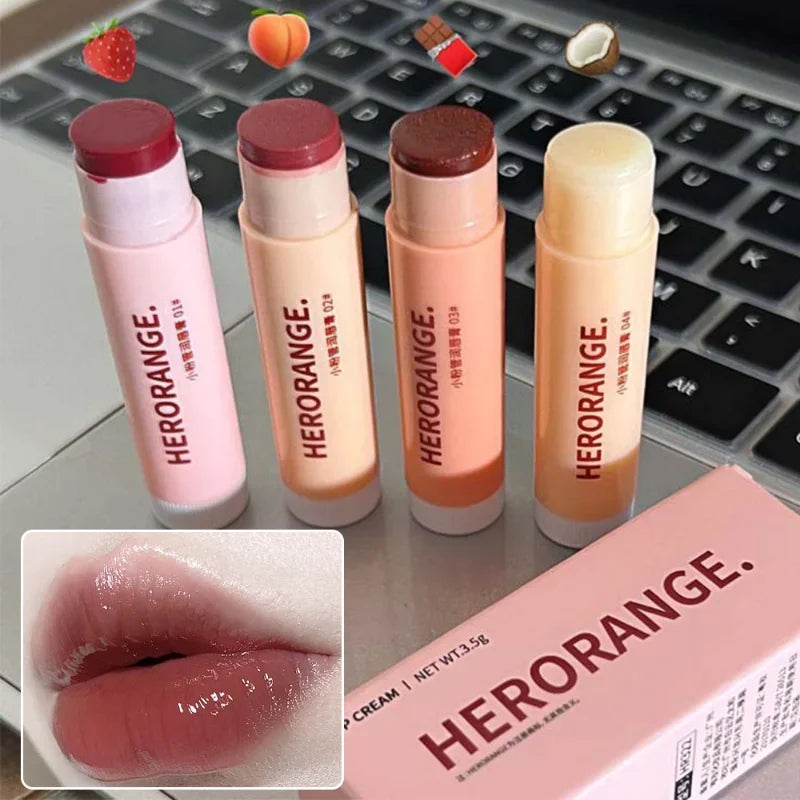 qgtao Colored Moisturizing Lip Balm Set Makeup Jelly Nude Rose Black Tea Lipstick Almond Coffee Lip Tint Primer Colorless Lips Care