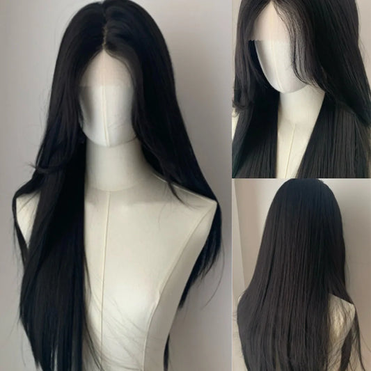 OKLULU  -  White Moonlight-Black Wig Black Long Straight Wigs for Women 26inch 13*4 Lace Front Wig Long Hair Straight Hair Wigs Daily Use