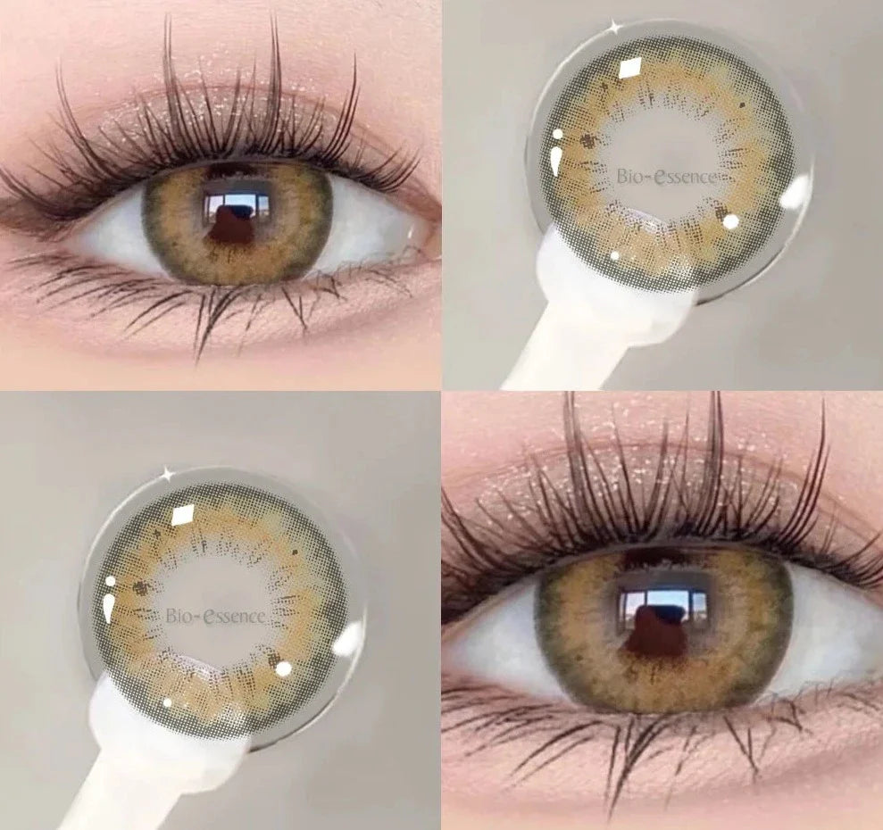 qgtao  1 Pair Natural Colored Contact Lenses with Degree Myopia Lenses Korean Lenses High Quality Lenses Green Lenses