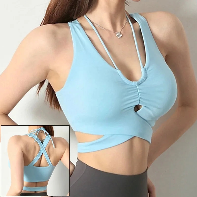 qgtao Cloud Hide Workout Sports Bra Gym Fitness Underwear XL Camis Sexy Strappy Yoga Crop Top Women Running Vest Gym Shirt Sportswear