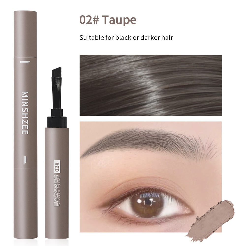 Waterproof Eyebrow Cream Pen with Brush Lasting Not Smudge Lying Silkworm Eyeliner Brown Grey Eyebrow Pencil Makeup Cosmetics