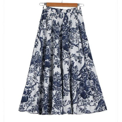 Summer Ethnic Style Cotton Linen Bohemian Streetwear Y2k Skirt Fashion Clothes Long Skirts Women Clothing Casual Vintage Elegant
