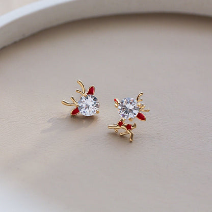 Cute Christmas Elk Dangle Earrings For Women Charm Xmas Deer Star Bowknot Round Ball Drop Earring Girls New Year Party Jewelry