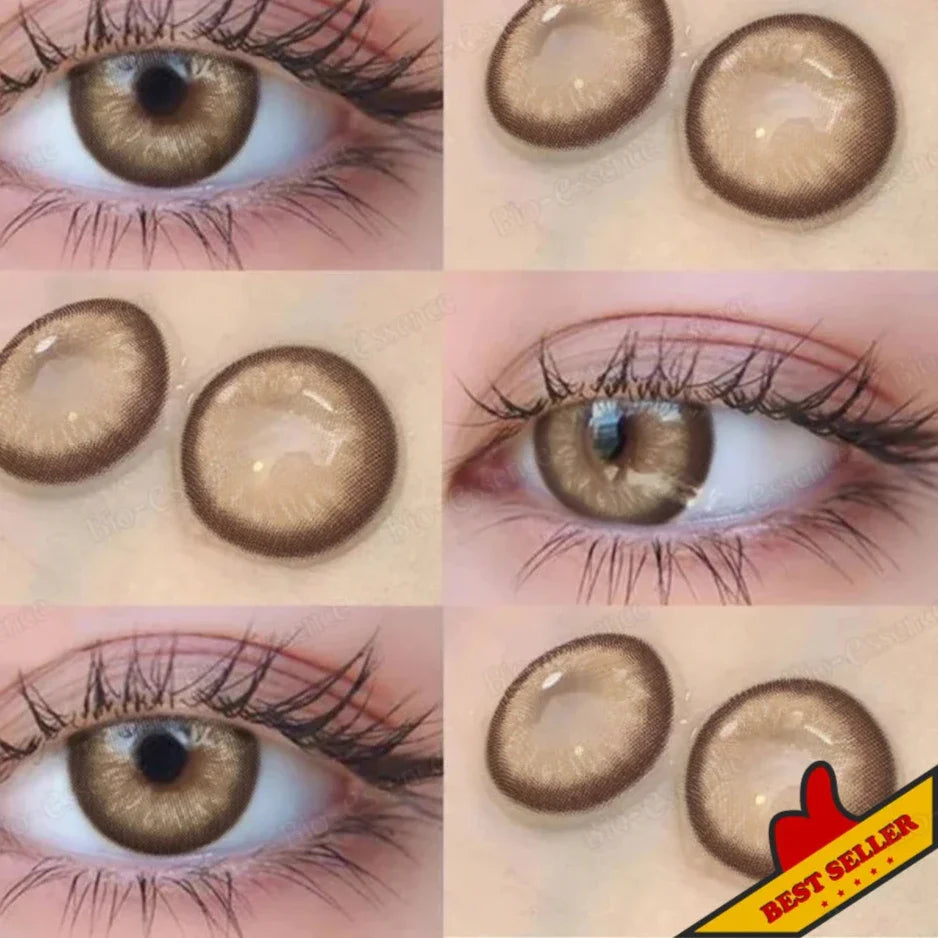 qgtao  1 Pair Colored Contact Lenses With Prescription Myopia Lenses Brown Contact Lenses High Quality Natural Lenses