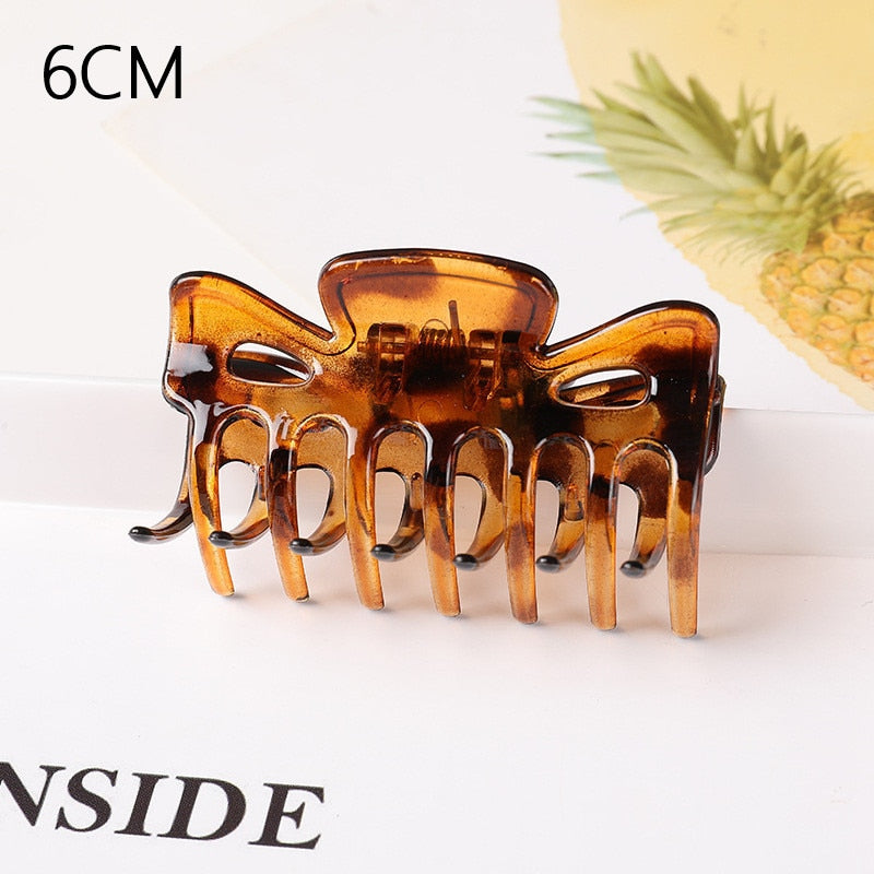 1PC Korean Solid Large Hair Claw Elegant Acrylic Hairpins Barrette Crab Hair Clips for Women Girls Headwear Hair Accessories