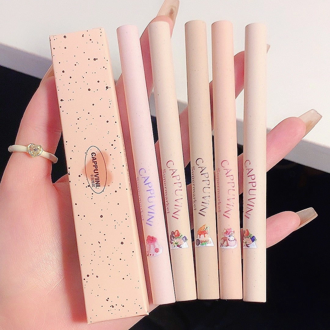 Velvety Smooth 5 Colors Matte Lip Liner Long Lasting Pigments Waterproof Nude Beige Lipstick Pencil Soft Creamy Makeup Tool New