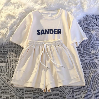 qgtao Fashion Women's Set Short Sleeve Sweatshirt and Shorts Suit 2024 Active Two 2 Piece Set Outfits Tracksuit