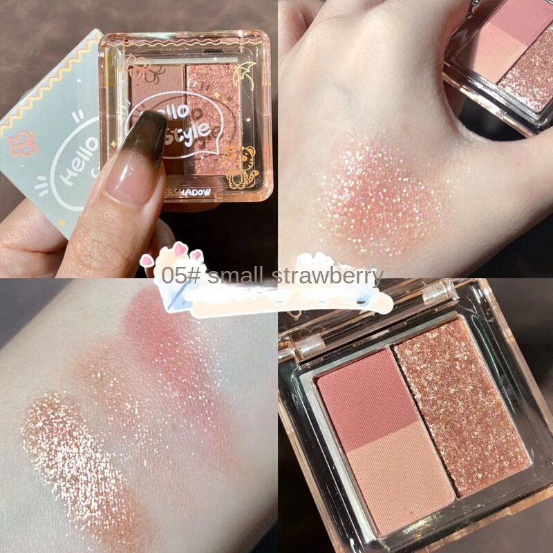 Glitter Eyeshadow 3/4Color Pearlescent Matte Eye Shadow Fine Flash Polarization Long lasting Easy on Makeup Korean Cute Makeup