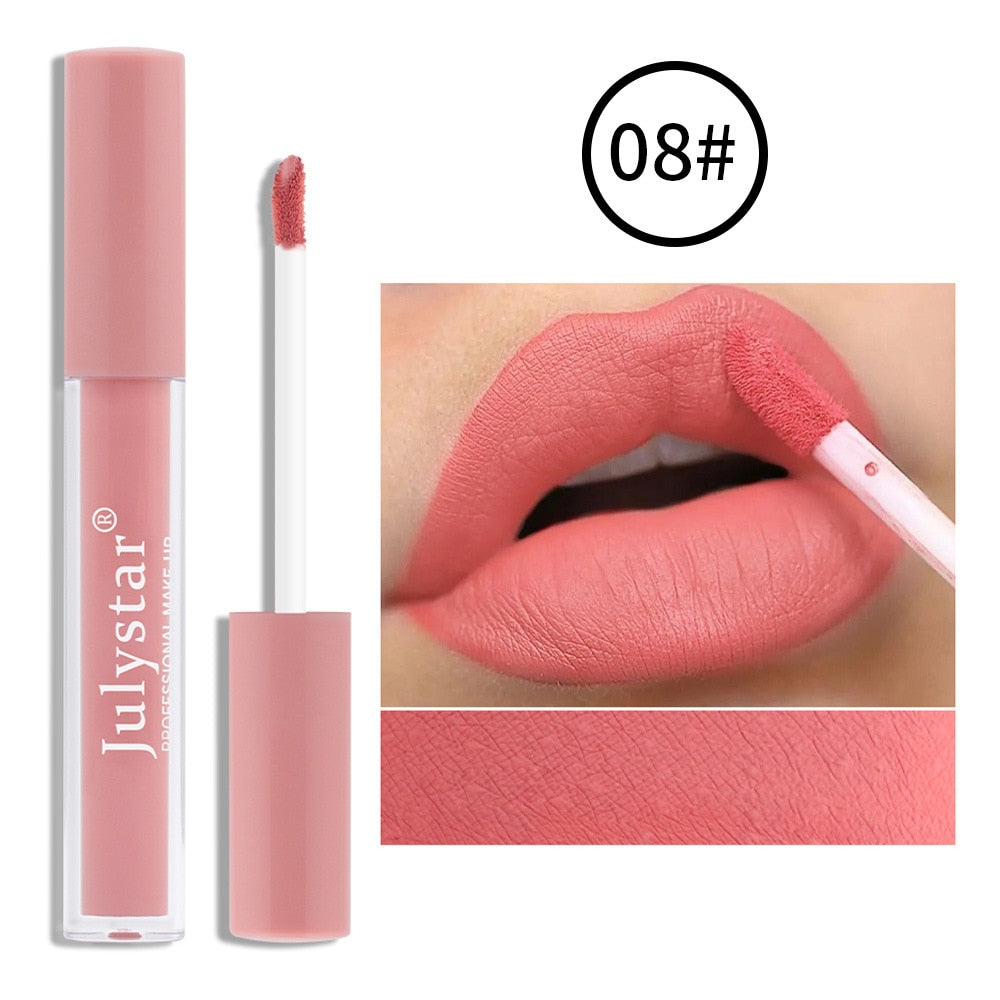 12 Colors Matte Velvet Lip Gloss Waterproof Long Lasting Liquid Lipstick Cosmetics Beauty Stay 24 Hours Makeup