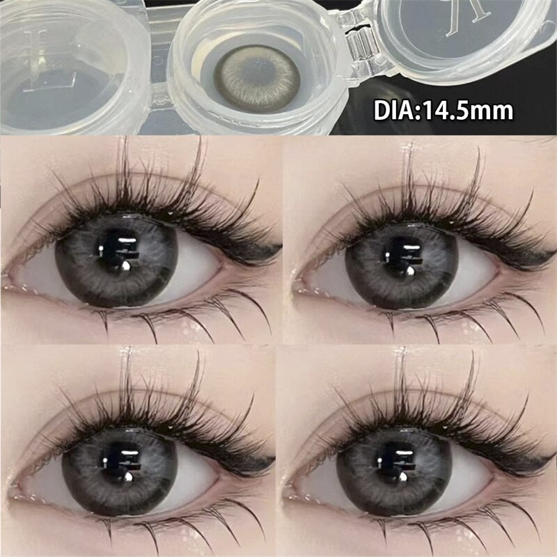 2pcs High Quality Colored Contact Lenses Myopia Brown Lens with Diopters Circle Eyes Makeup Lenses Yearly