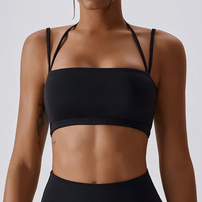 qgtao Women's Sports Underwear Gym High Strength Fitness Vest Shockproof Tight Quick-Drying Yoga Bra Outdoor Running Back Yoga Top