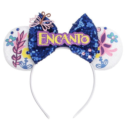 Children Hair Accessories Kids Party Encanto Headband Baby Bridesmaid Mouse Ear Hair Band Teens Wedding Sparkle Sequins Headwear