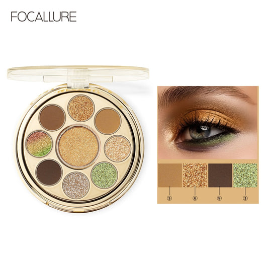 9 Colors Glitter Eyeshadow Palette Waterproof Long-lasting Shiny Shimmer Powder Eye Makeup Cosmetics