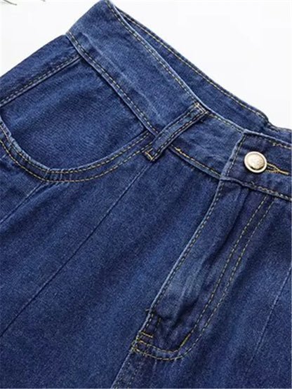 qgtao Plus Size Women's Shorts Wide-Leg With Folds In Summer Thin Denim Shorts The Non-Stretch Jeans For Busty Lady To Wear In Summer