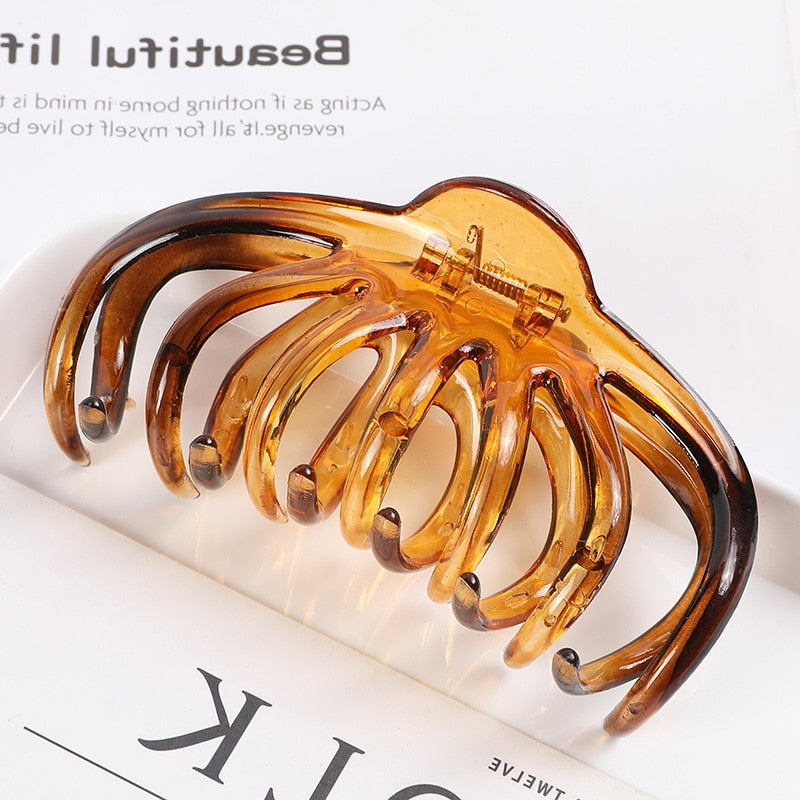 1PC Korean Solid Large Hair Claw Elegant Acrylic Hairpins Barrette Crab Hair Clips for Women Girls Headwear Hair Accessories