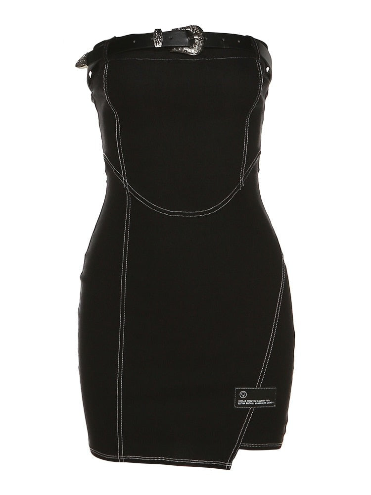 Black Mysterious Elegant Bodycon Dress