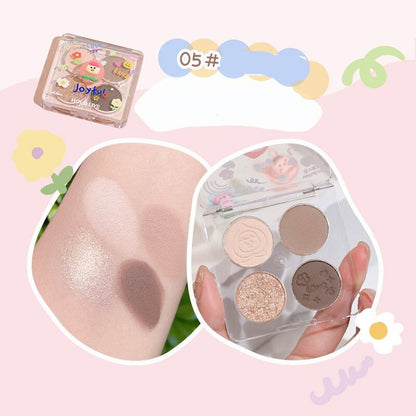 Cute Planet Eyehshadow Palette 4 Color Matte Glitter Eye Makeup Soft Longwear Waterproof Shimmer Eye Shadow Smoky Eyes Cosmetics