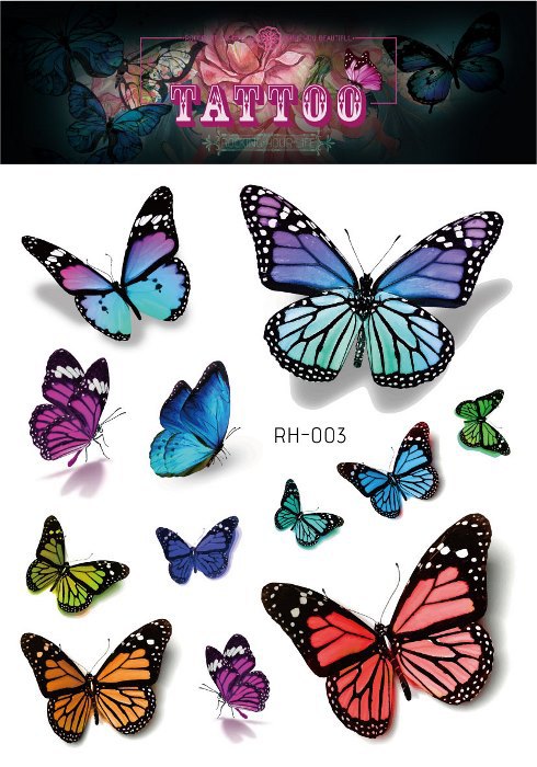 Fairy Butterfly Wings Shiny Tattoo Sticker Waterproof Eyes Face Hand Body Art Fake Tattoos Women Makeup Dance Music Festival