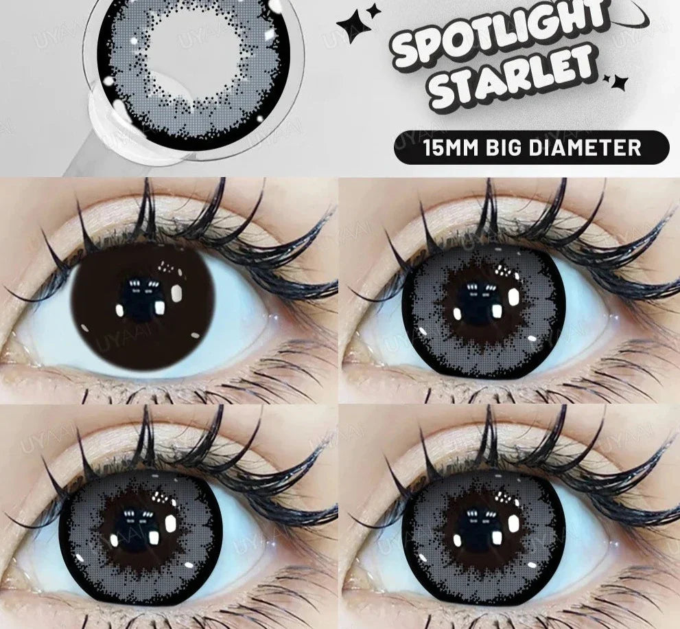 15mm Big Diameter Black Lenses 14.5mm Lenses  Colored Contact Lenses for Eyes Big Eye Lenses Natural Look Lenses