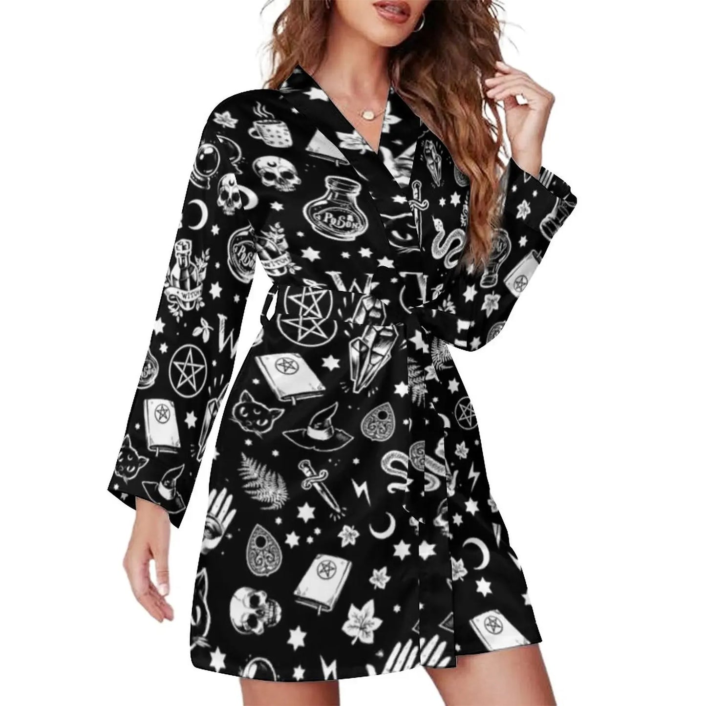 qgtao Pajama Robe Witch Wrap Christmas Dress Women Pattern New Vintage Sleepwear