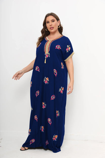 qgtao 2 Pieces Set African Dresses For Women Cotton O-neck Jilbab Short Sleeves Kaftan Dubai Abaya Hijab Muslim Plus Size Robe