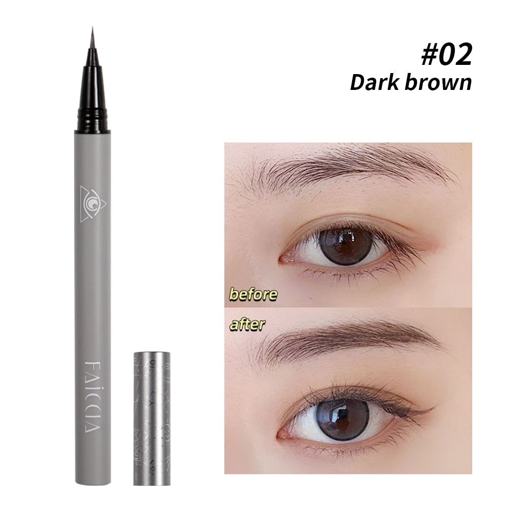 0.01mm Head Eyebrow Pencil Sweat-proof  Ultra Fine Liquid Eeyeliner Lying Silkworm Pen Lasting Waterproof Makeup Eye Cosmetics