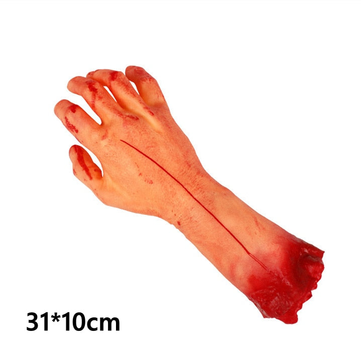 Halloween Decoration Party Horror Props Bloody Fake Arm Hand Creepy Finger Foot Scary Halloween Party Decor For Home Outdoor
