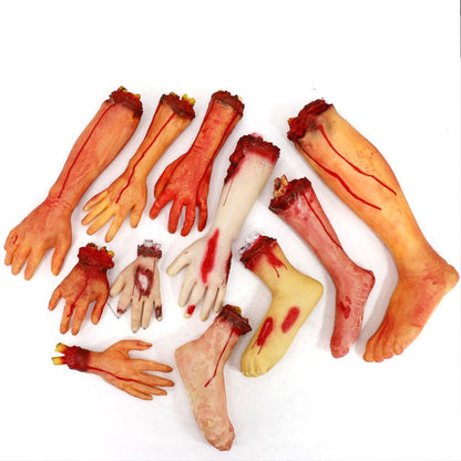 Halloween Decoration Party Horror Props Bloody Fake Arm Hand Creepy Finger Foot Scary Halloween Party Decor For Home Outdoor