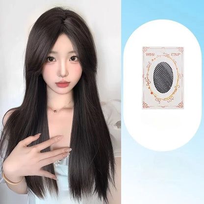 qgtao  -  Lolita Wig Pink Long Straight Cosplay Wig for Women Headband Synthetic Wigs Pelucas De Fiesta Wigs in Promotion Free Shipping