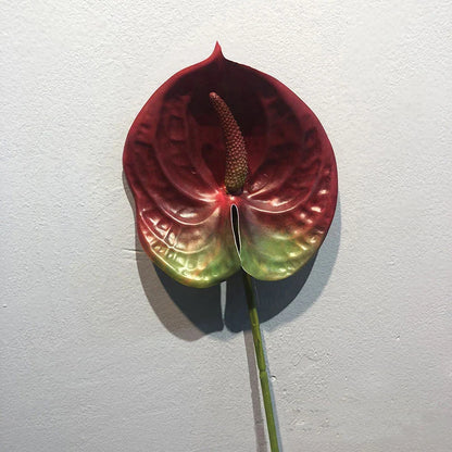 qgtao 1pc Artificial Flower Real Touch Anthurium Lotus Wedding Bride Fake Flower Plant DIY Party Christmas Home Decoration Accessories