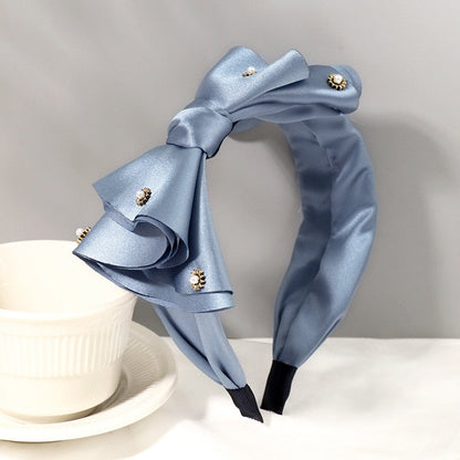 Solid Fabric Satin Hair Scarf Band Hairband for Women Girl Korea Headbands Fashion Accessorie