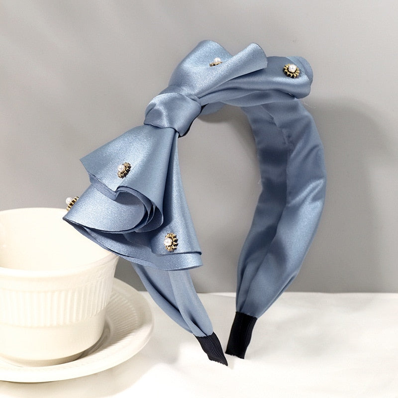 Solid Fabric Satin Hair Scarf Band Hairband for Women Girl Korea Headbands Fashion Accessorie