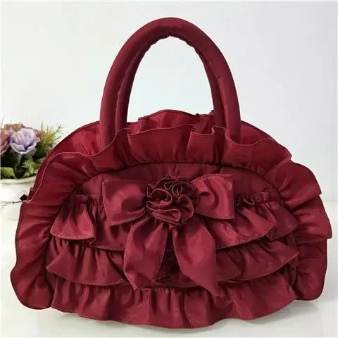 qgtao Gothic Purple Y2k Hand Bag Women New Dark Lolita Soft Chic Handle Purse Female Vintage Flower Cute Mini Bag Bolso Mujer