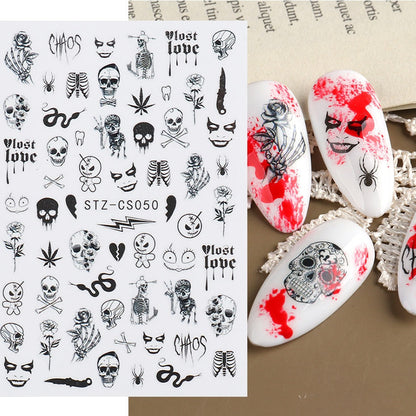 3D Christmas Sticker for Nails Cute Cartoon Sliders Snowflake Elk Xmas Tree Decal Gel Polisn Manicure Nail Art Decor SACA717-724