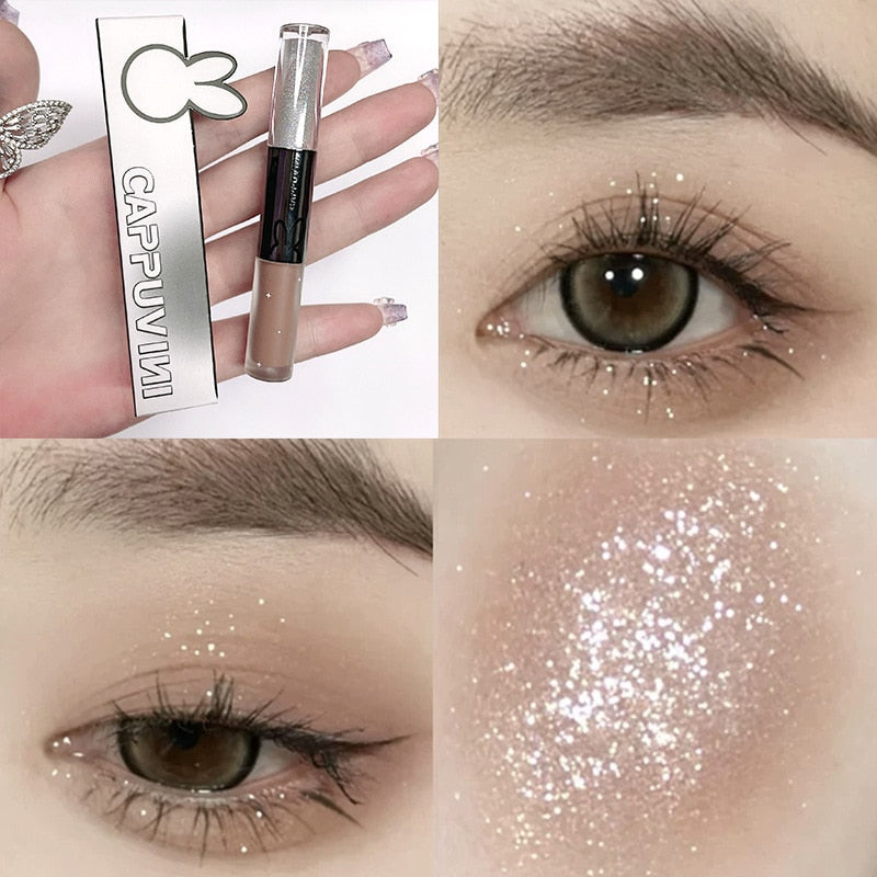 Gemini Series Shimmer Liquid Eyeshadow Glitter Diamond Eye Shadow Shiny Eyes Double Head Comestic Tools  Korean Makeup Wholesale