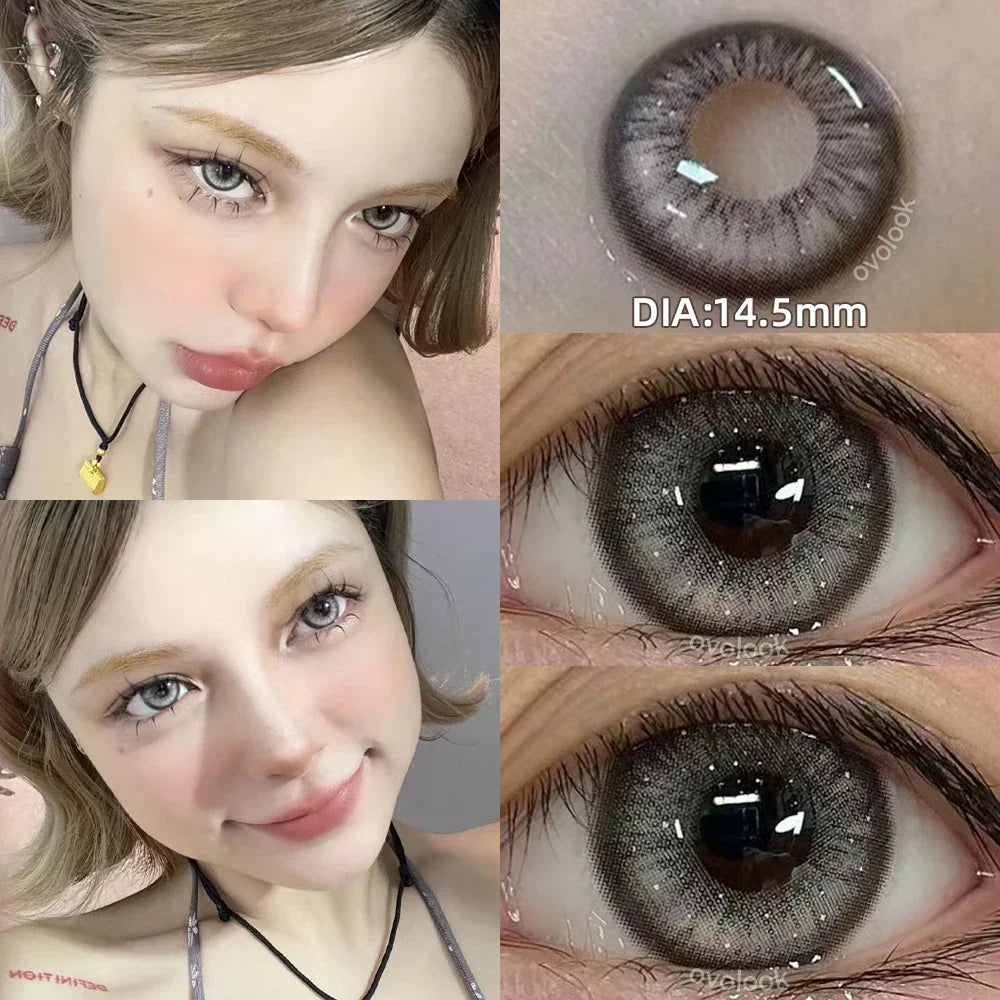 qgtao 1 Pair Green Lenses Colored Contact Lenses for Eyes Beauty Pupils Myopia Eye Color Lenses Prescription Lenses Blue Lens