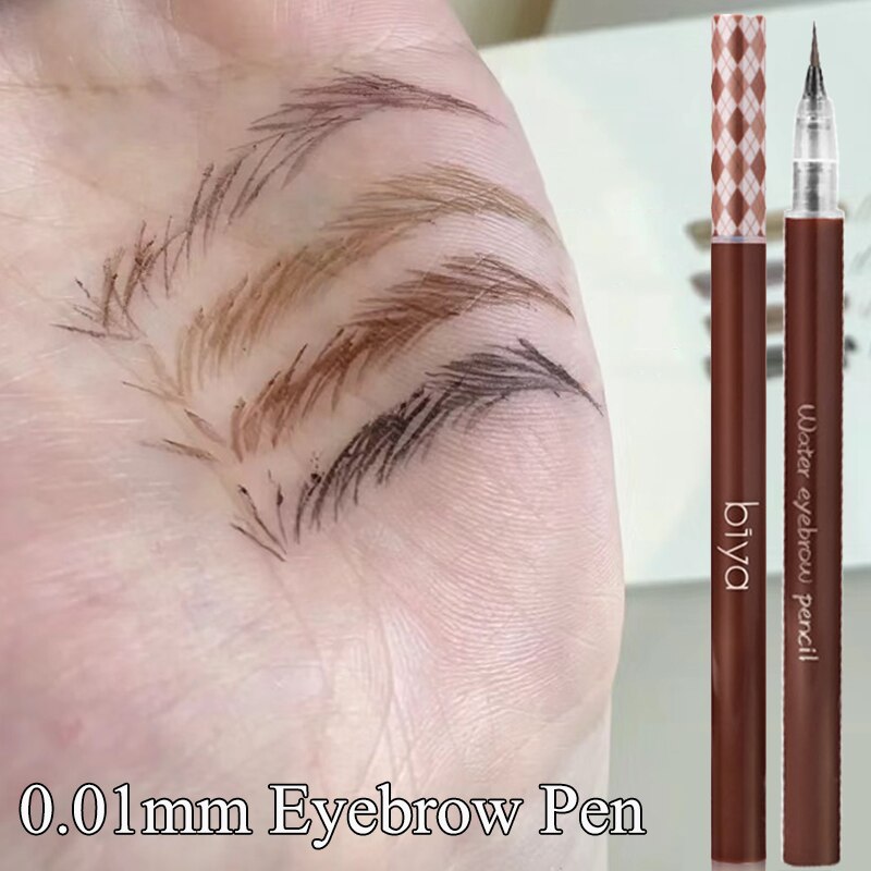 0.01mm Head Eyebrow Pencil Sweat-proof  Ultra Fine Liquid Eeyeliner Lying Silkworm Pen Lasting Waterproof Makeup Eye Cosmetics