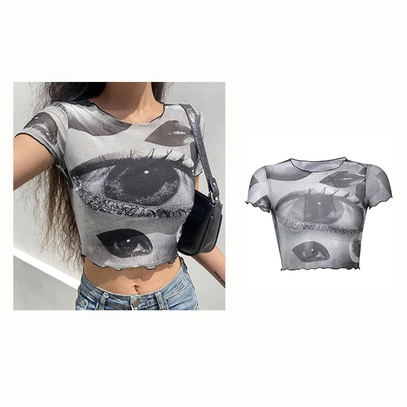 qgtao Y2k Sexy Baby Tee Summer Black T-Shirt Crop Top Clothes For Women Tops Gothic O-neck Short Sleeve 2000s Retro Hip Hop Streetwear