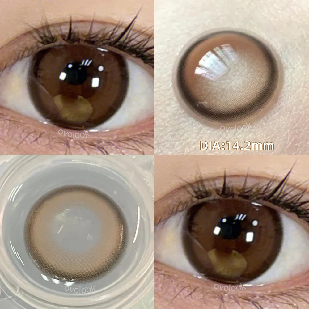 qgtao 2PCS/Pair Free Delivery Colored Contact Lenses Myopia Prescription Lens Natural Pupils Color Lenses Blue Brown Lens