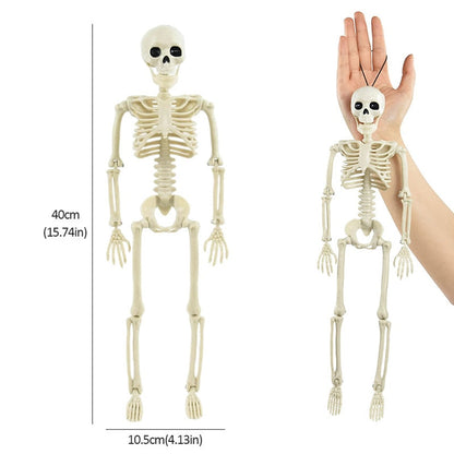 40cm Halloween Movable Skeleton Fake Human Skull Bones Halloween Party Home Bar Decorations Haunted House Horror Props Ornament