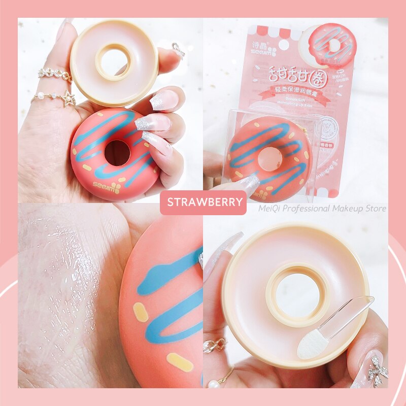 Donuts Moisturizing Lip Balm Natural Fruity Fragrance Lip Moisturizers Makeup Long-lasting Smooth Anti-Dry Hydration Lip Care