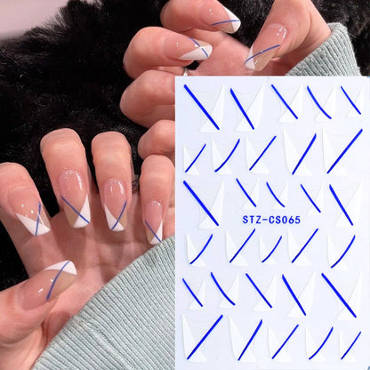 3D Christmas Sticker for Nails Cute Cartoon Sliders Snowflake Elk Xmas Tree Decal Gel Polisn Manicure Nail Art Decor SACA717-724